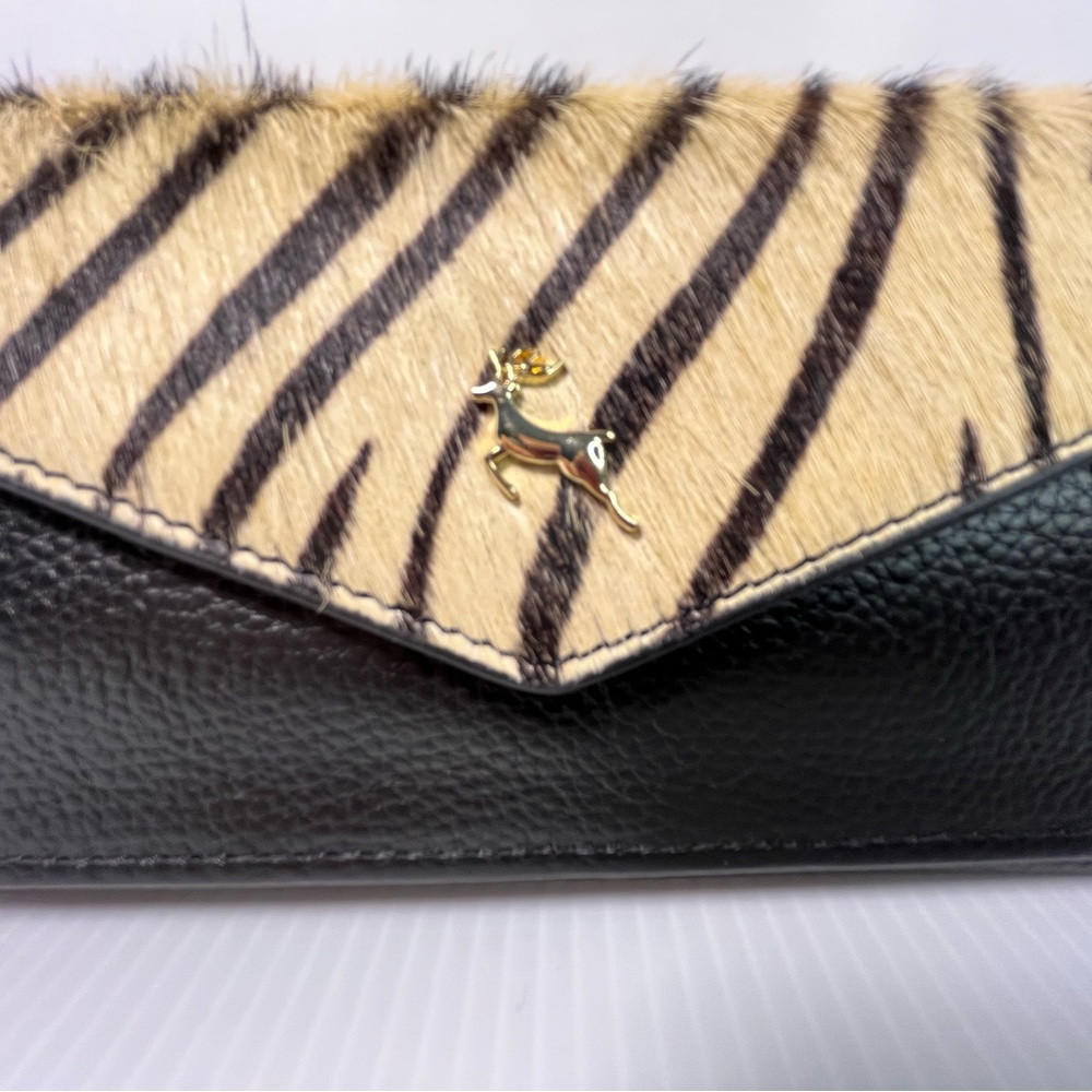 Ashwood Leather UK Genuine Pebble Leather Trifold Envelope Wallet wHaircalf flap - Picture 4 of 16